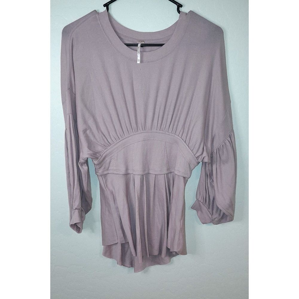 Free People Dusty Rose Time Traveler Ribbed Corset Long Sleeve Cotton XS Top